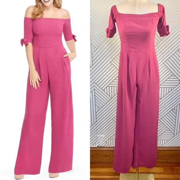 Gal Meets Glam Meredith Off-the-Shoulder Jumpsuit - Picture 1 of 12